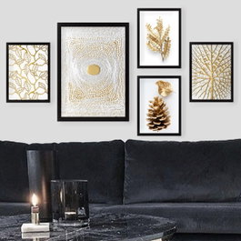 Wallity SET_131 Cuadro Decorativo enmarcado de 5 piezas Multicolor